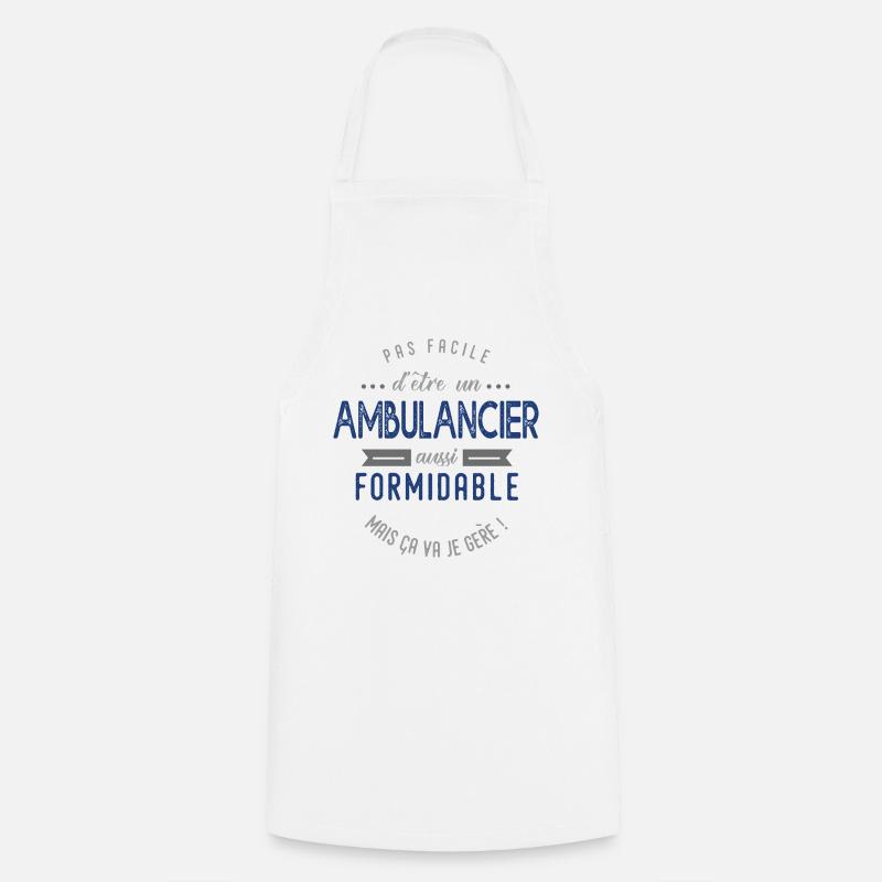 ambulancier Cadeau papa ambulancier formidable - Tablier de cuisine - blanc