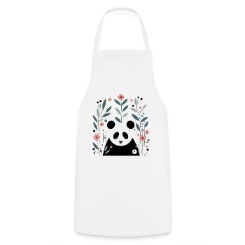 Panda en fleurs - Tablier de cuisine - blanc - Devant - AI Model Male 185 dark (185cm)