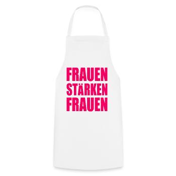 Frauen stärken frauen - Kochschürze - Weiß - Vorne - AI Model Male 185 dark (185cm)