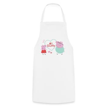 Peppa Pig Design No. 1 Daddy: Peppa & Daddy Pig - Cooking Apron - white - Front - AI Model Male 185 dark (185cm)