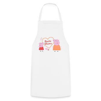 Peppa Pig Design Best Mom - Cooking Apron - white - Front - AI Model Male 185 dark (185cm)