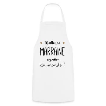 Meilleure Marraine du monde vecteur - Tablier de cuisine - blanc - Devant - AI Model Male 185 dark (185cm)