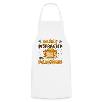 Easily Distracted By Pancakes Pancake Gift Idea - Cooking Apron - white - Front - AI Model Male 185 dark (185cm)
