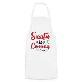 Santa is coming to town - Cooking Apron - white - Front - AI Model Male 185 dark (185cm)