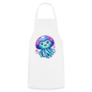 Méduse mignonne - Tablier de cuisine - blanc - Devant - AI Model Male 185 dark (185cm)