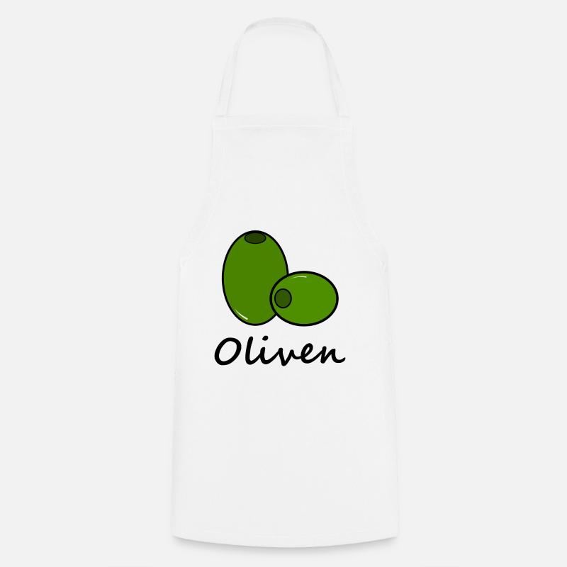 Oliven - Kochschürze - Weiß