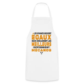 Mécanos Cadeau Humour Personnalisé - Tablier de cuisine - blanc - Devant - AI Model Male 185 dark (185cm)