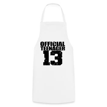 Adolescent officiel 13, cadeau cool 13e anniversaire - Tablier de cuisine - blanc - Devant - AI Model Male 185 dark (185cm)