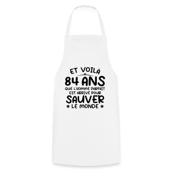 84 Year Old Birthday Gift 84 Year Old Men - Cooking Apron - white - Front - AI Model Male 185 dark (185cm)