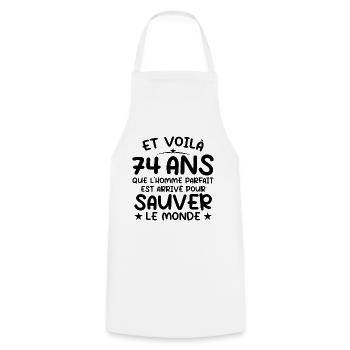 74 Year Old Birthday Gift 74 Years Men's - Cooking Apron - white - Front - AI Model Male 185 dark (185cm)