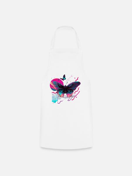 Träume von Neon Butterfly - Kochschürze - Weiß