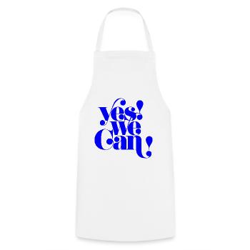 Yes We Can, Citation de la déclaration de motivation - Tablier de cuisine - blanc - Devant - AI Model Male 185 dark (185cm)
