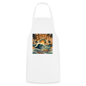 SURFER Surfergirl palm trees beach holiday - Cooking Apron - white - Front - AI Model Male 185 dark (185cm)
