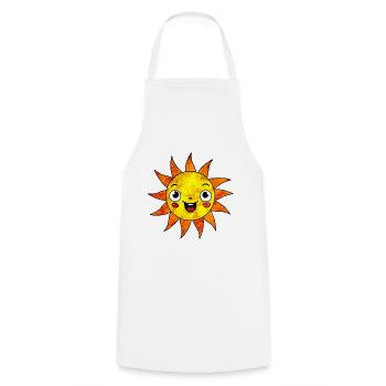 Soleil cosmique - Tablier de cuisine - blanc - Devant - AI Model Male 185 dark (185cm)