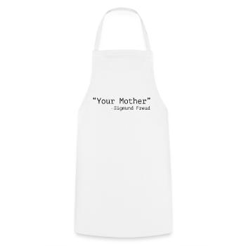 Ta mère, Sigmund Freud - Tablier de cuisine - blanc - Devant - AI Model Male 185 dark (185cm)