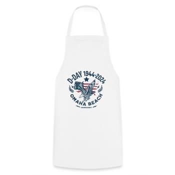D DAY 1944 2024 Omaha Beach - Tablier de cuisine - blanc - Devant - AI Model Male 185 dark (185cm)