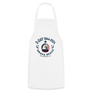 D DAY 80th anniversary Omaha beach - Tablier de cuisine - blanc - Devant - AI Model Male 185 dark (185cm)