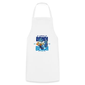 Bondi Strand 1 - Kochschürze - Weiß - Vorne - AI Model Male 185 dark (185cm)