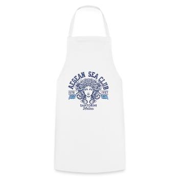 AEGEAN SEA CLUB Santorini blc - Cooking Apron - white - Front - AI Model Male 185 dark (185cm)