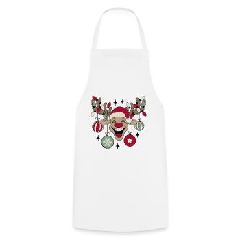 Rentier Rudolph Weihnachten Ugly Christmas Sweater - Kochschürze - Weiß - Vorne - AI Model Male 185 dark (185cm)