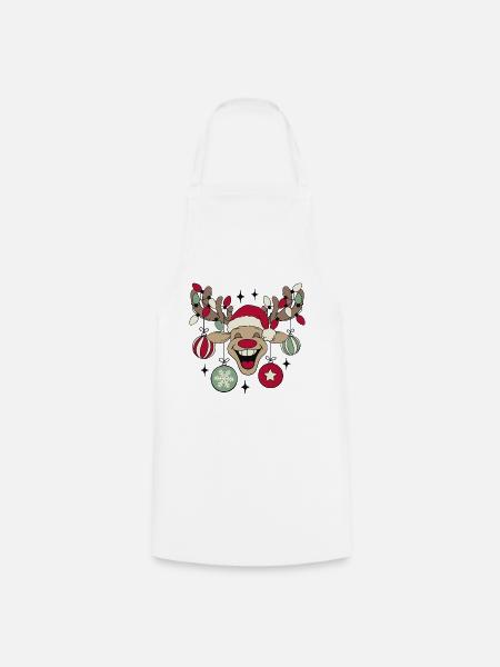Rentier Rudolph Weihnachten Ugly Christmas Sweater - Kochschürze - Weiß
