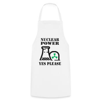 Nuclear Power, Yes Please, Nuclear Energy - Cooking Apron - white - Front - AI Model Male 185 dark (185cm)