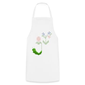 Chenille de broderie - Tablier de cuisine - blanc - Devant - AI Model Male 185 dark (185cm)