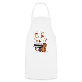 Christmas with robin and music - Cooking Apron - white - Front - AI Model Male 185 dark (185cm)