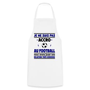Je ne suis pas accro au football - Tablier de cuisine - blanc - Devant - AI Model Male 185 dark (185cm)