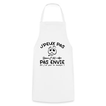 I can't I don't want to - Cooking Apron - white - Front - AI Model Male 185 dark (185cm)