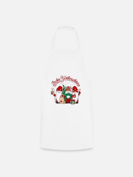 Wichtel Frohe Weihnachten Gnomies - Kochschürze - Weiß