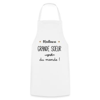Meilleure Grande soeur du monde vecteur - Tablier de cuisine - blanc - Devant - AI Model Male 185 dark (185cm)