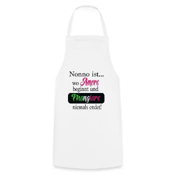 Nonno ist wo Amore beginnt und Mangiare . - Kochschürze - Weiß - Vorne - AI Model Male 185 dark (185cm)