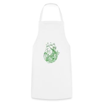 Keep earth simple - Cooking Apron - white - Front - AI Model Male 185 dark (185cm)