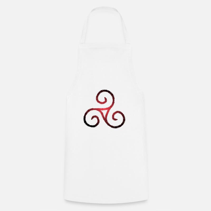 Celtic symbol triskele triple spiral - Cooking Apron - white