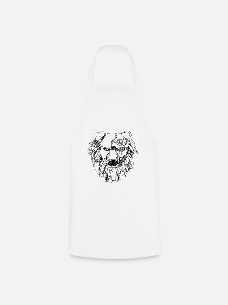 steampank bear - Cooking Apron - white