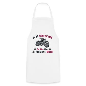 Je Ne Ronfle Pas Je Rêve Que Je Suis Une Moto - Tablier de cuisine - blanc - Devant - AI Model Male 185 dark (185cm)