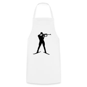 Biathlon - Cooking Apron - white - Front - AI Model Male 185 dark (185cm)