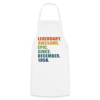 65e anniversaire, décembre 1958, 65e anniversaire - Tablier de cuisine - blanc - Devant - AI Model Male 185 dark (185cm)