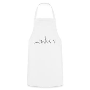 Skyline von HAMBURG, HH Panorama - Kochschürze - Weiß - Vorne - AI Model Male 185 dark (185cm)