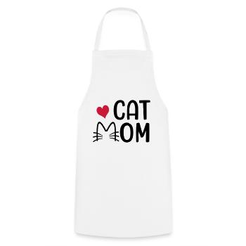 Cat mom - Cooking Apron - white - Front - AI Model Male 185 dark (185cm)