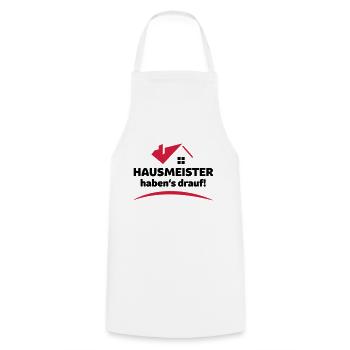 Hausmeister - Kochschürze - Weiß - Vorne - AI Model Male 185 dark (185cm)