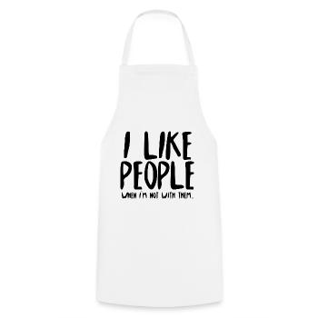 I Like People When Im Not With Them Quote Tee - Cooking Apron - white - Front - AI Model Male 185 dark (185cm)