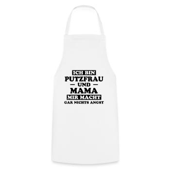 Putzfrau Haushalt Spruch Reinigungskraft Geschenk - Kochschürze - Weiß - Vorne - AI Model Male 185 dark (185cm)