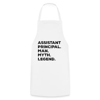 Senior Assistant Man Myth Legend - Cooking Apron - white - Front - AI Model Male 185 dark (185cm)