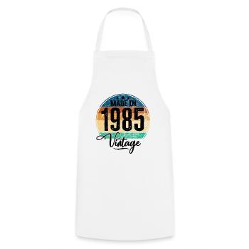 Vintage Made in 1985 Year of birth 1985 Birthday - Cooking Apron - white - Front - AI Model Male 185 dark (185cm)