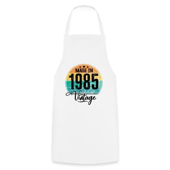 Vintage Made in 1985 Year of birth 1985 Birthday - Cooking Apron - white - Front - AI Model Male 185 dark (185cm)