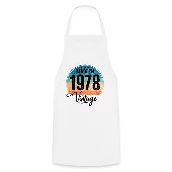 Millésime Fabriqué en 1978 Année de naissance 1978 Anniversaire - Tablier de cuisine - blanc - Devant - AI Model Male 185 dark (185cm)