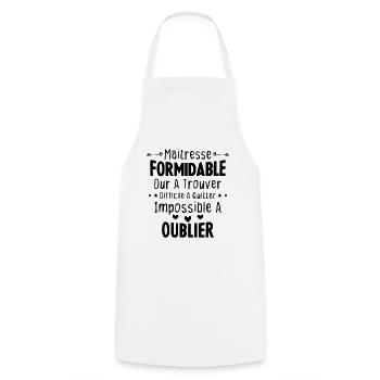 Maîtresse formidable cadeau Maîtresse d'école - Tablier de cuisine - blanc - Devant - AI Model Male 185 dark (185cm)
