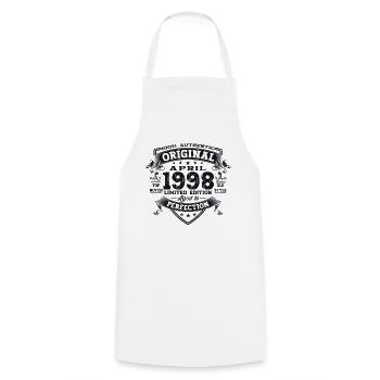 25th birthday man April Born 1998 Original - Cooking Apron - white - Front - AI Model Male 185 dark (185cm)
